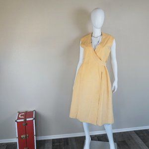 Vintage Yellow Ultra Suede Wrap Dress